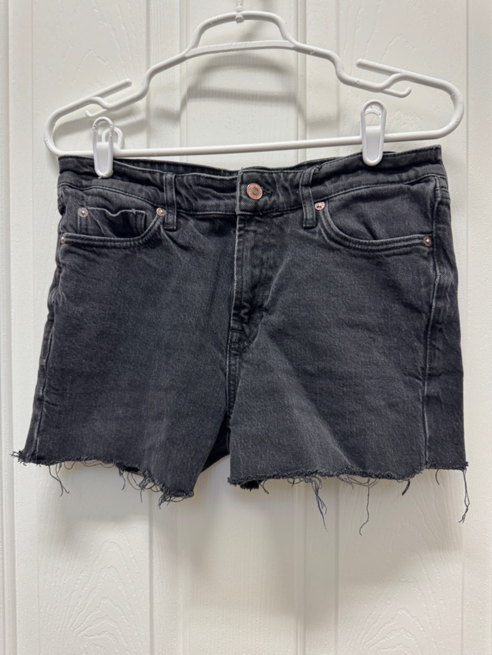 We The Free Black Frayed Hem Women's Denim Shorts